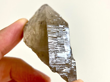 Pakistan Himalayan smoky quartz crystal point, lineated sides (akashic lines) picture