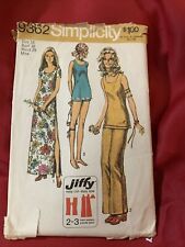 Vintage 1970s Simplicity 9362 Size 16 Bust38 Pants  Dress Tunic Pattern Cut picture