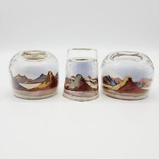 Vintage Painted Desert Sands Hand Made Sand Art Glass Paperweights Arizona picture