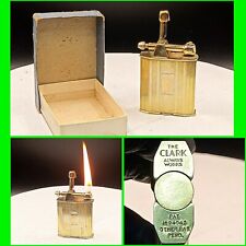 Stunning Antique 1920's Very Ornate Clark Lift Arm Pocket Lighter w/ Box WORKING picture