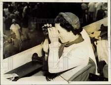1937 Press Photo Socialite Mrs. Emil Denemark Watching Horse Race in Miami, FL picture