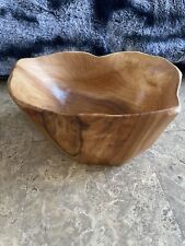 Handcrafted Wood Salad Curly Bowl 8” L picture