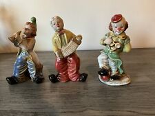 Vintage Set Of Clown Figurine Bright Colors Set Of Three picture