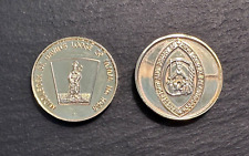 TWO UK MASONIC TOKENS - MIDDLESEX ST DAVID'S MMM & GRAND PRIORY BALANTRADOCH picture