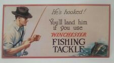 Winchester Fishing Tackle Sign Metal Embossed Reproduction 