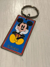 Vintage Mickey Mouse Keychain Enameled Brass 
