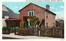 Postcard CA Monterey First Brick Building in California Vintage PC f4686 picture
