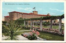 C.1920s Los Angeles CA THE AMBASSADOR HOTEL Garden UNP California Postcard A512 picture