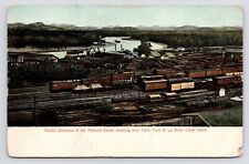 c1905 La Boca Pacific Entrance & Train Yard Lumber Panama Canal Antique Postcard picture