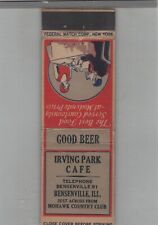 Matchbook Cover 1920s-30's Federal Match Irving Park Cave Bensenville, IL picture