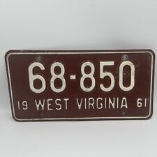 Vintage 1961 West Virginia license plate picture