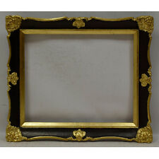 Old wooden frame with metal leaf Internal: 20,8 x 16,9 in picture