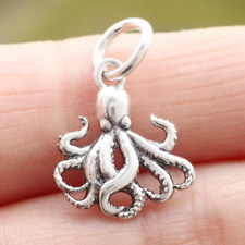 Octopus Pendant Charm 925 Sterling Silver Sea Life Animal Ocean Beach Nautical picture