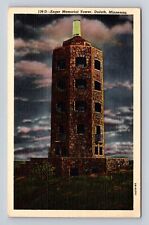 Duluth MN- Minnesota, Enger Memorial Tower, Antique, Vintage Souvenir Postcard picture