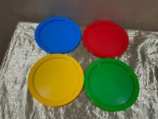 New Set of 4 Tupperware KIDS Colorful Luncheon Round Plates Raised Sides picture