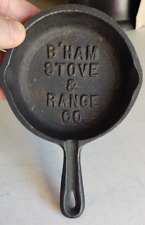 Antique Miniature Cast Iron Skillet Advertising B'Ham Stove & Range picture