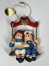 Dated 2008 Danbury Mint Raggedy Ann & Andy Porcelain Xmas Ornament NEW W/H BOX picture