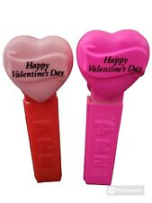 Vintage 2pcs PEZ Happy Valentine’s Day Heart Candy Dispensers; No Feet (1996) picture
