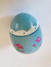 Vintage Hand Painted Wood Egg Easter Spring Decor 2 Inch picture
