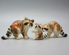 Frisco Golden Gate Bone China Japan 3-Piece Miniature Raccoon Figurine Family picture