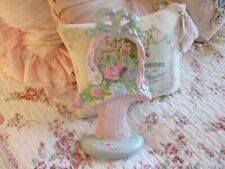 Shabby Chic Hand Painted Roses - Vintage Cast Iron Floral Basket Doorstop picture