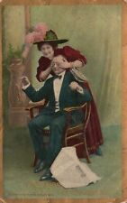 Vintage Postcard 1910's Lovers Couple Woman's Surprise I'm Yours If You Guess picture