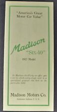 1917 Madison Six-40 Motor Car Brochure Folder Touring Car Excellent Original 17 picture