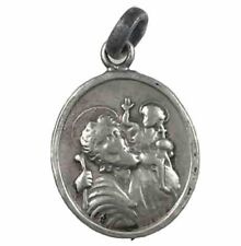 Vintage Catholic St Christopher Silver Tone  Religious Medal picture