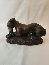 Vintage Heredities Dashchund Dog w/ Shoe Figurine Artist J. Spouse Bronze Look picture