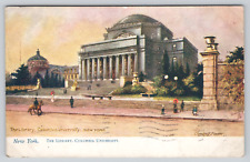 Postcard New York The Library Columbia University posted 1909 signed Flower A130 picture