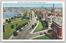 Massachusetts MA Boston Driveway Along Esplanade Vintage Cars Postcard picture