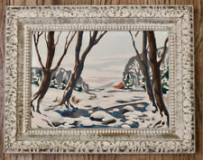 Paint By Number vintage framed winter country in snow picture
