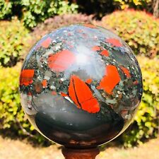 4.07LB Natural African blood stone quartz sphere crystal ball reiki healing picture