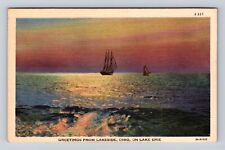 Lakeside OH-Ohio, General Greetings, Sailing on Lake Erie, Vintage Postcard picture
