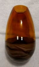 Murano Style? Multi Tone BrownSwirl Mid-Century Modern Heavy Art Glass Vase 9.5