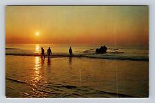 Cherry Grove Beach SC-South Carolina, Seine Hauling At Sunrise, Vintage Postcard picture