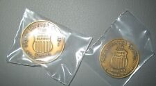 Two 1988 Union Pacific Coins Series #3 & #4 Safety Through Quality Bronze Color picture