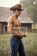 Young Cowboy Shirtless Looking all Lovey Dovey Print 4x6 Gay Interest Photo #606 picture