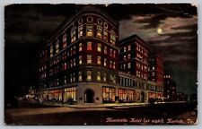 Monticello Hotel Night View Norfolk Virginia Street View Moonlight VNG Postcard picture