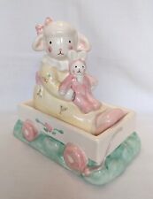 Vintage Charpente Easter Ceramic Lamb & Bunny Bank 1980’s Kathy Orr Taiwan picture