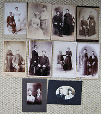 NICE LOT OF 10 VARIOUS ANTIQUE CABINET PHOTOS PORTRAITS OF LOVELY COUPLES picture