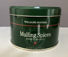 Williams-Sonoma Mulling Spices Metal Round Tin Green Vintage 2001 Empty picture