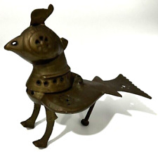 VTG Brass Incense Burner Holder Hooded Falcon Rooster Bird Chest Opens & Closes picture