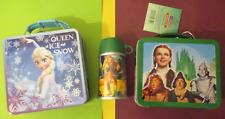 LOT of 2 MINI  LUNCH BOXes - WIZARD Of OZ + Thermos #12,722 & FROZEN ELSA GIRLs picture