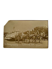 RPPC 12 Anniversary Lawton Oklahoma Women in white on horse drawn float postcard picture