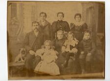 Family with 6 Children and Dog, Vintage Photo Sarnia , ON Canada picture