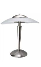 MCM  Vintage Table Lamp with Glass Shade and Chrome Structure 3 Way Touch Lamp picture