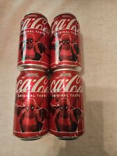 Marvel Coca-Cola DEAD POOL UNOPENED - 4 CANS 2024 LIMITED picture