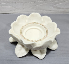 Partylite Porcelain Bisque Magnolia Lotus Flower Candle Holder Retired Nice H4 picture