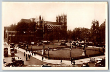 Real Photo - Westminster Abbey & Parliament Square - RPPC Vintage Postcard picture